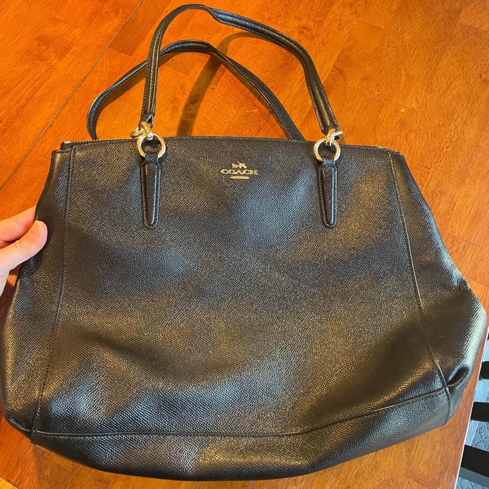 Black leather Coach bag